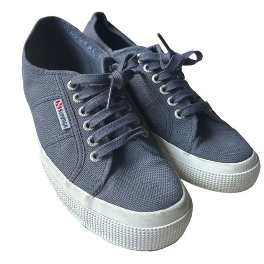 Superga 2750 Cotu Classic Canvas Sneakers Navy Blue Size 40 Women's 9. EUC.